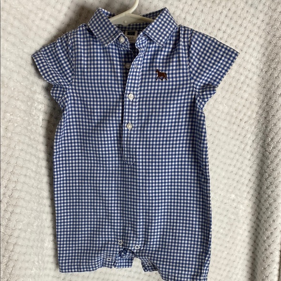 Janie and Jack Other - Janie and Jack Blue Gingham horse Baby Romper